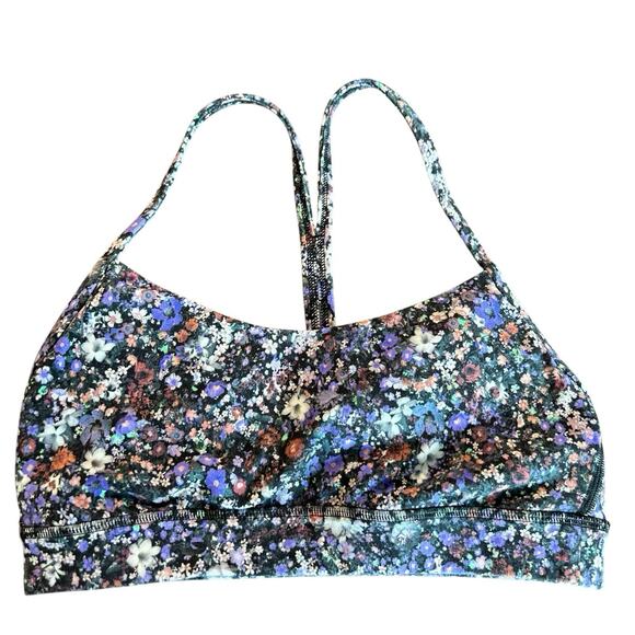 Lululemon Flow Y Nulu Bra 4 Women's Purple Floral Sports Bra Yoga Wireless (7) - Picture 1 of 7